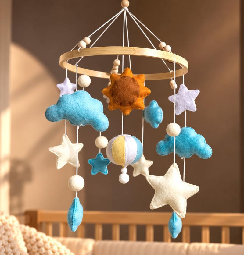 Baby Cot Mobile / Baby Crib Hanging / Baby Nursery Decor - Sun