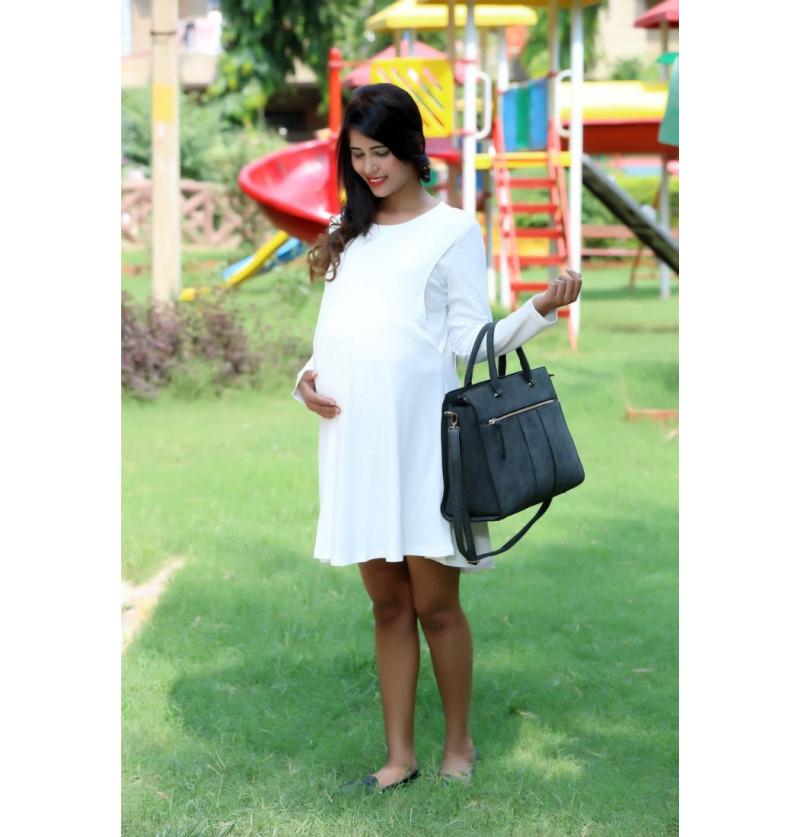 White Maternity Gorgeous Office Dress