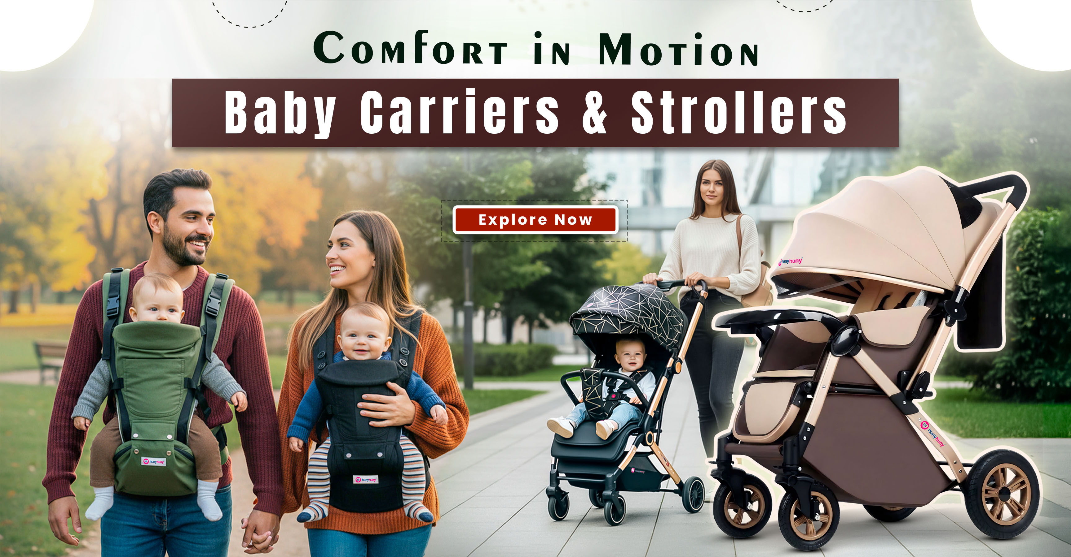 HunyHuny baby carriers and strollers for comfortable travel with babies